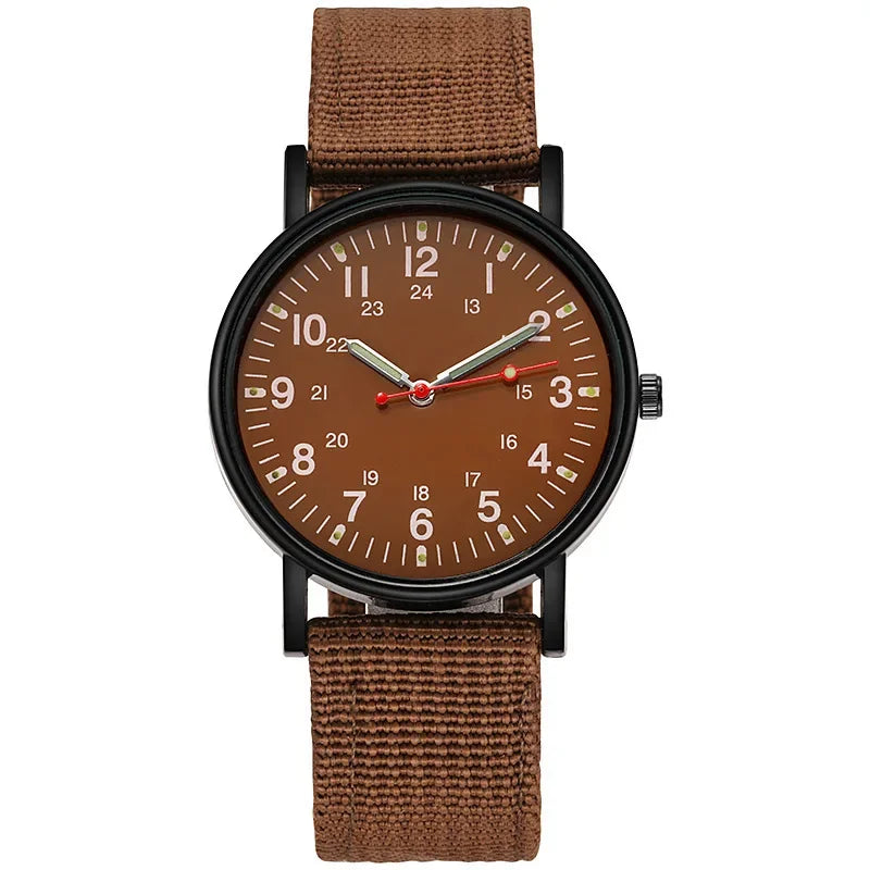 Relógio Militar Esportivo Masculino Luminoso, Resistente a Choques, Relógio de Pulso Masculino com Pulseira de Nylon Simples, Relógio Quartz Masculino.