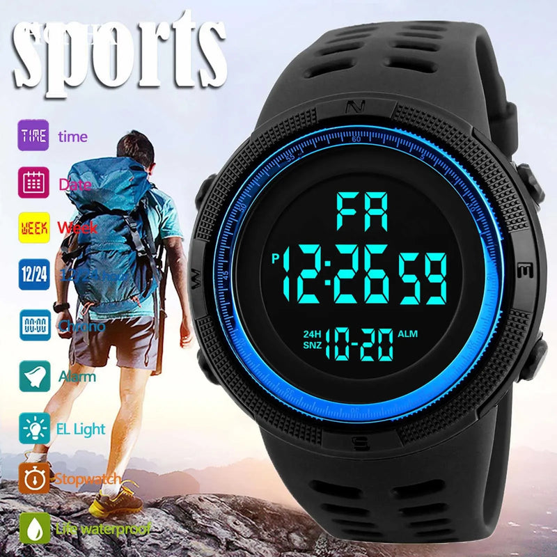 YIKAZE Y01 Military Men Sports Wristwatch Multifunction Men's Digital Watches Waterproof Clock Student Electronic Watch for man