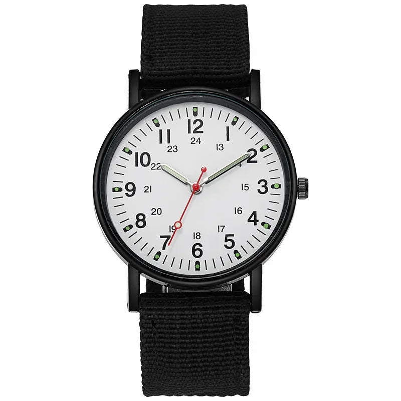 Relógio Militar Esportivo Masculino Luminoso, Resistente a Choques, Relógio de Pulso Masculino com Pulseira de Nylon Simples, Relógio Quartz Masculino.