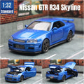 Carro de Brinquedo Nissan Skyline GTR R34 - Escala 1:32