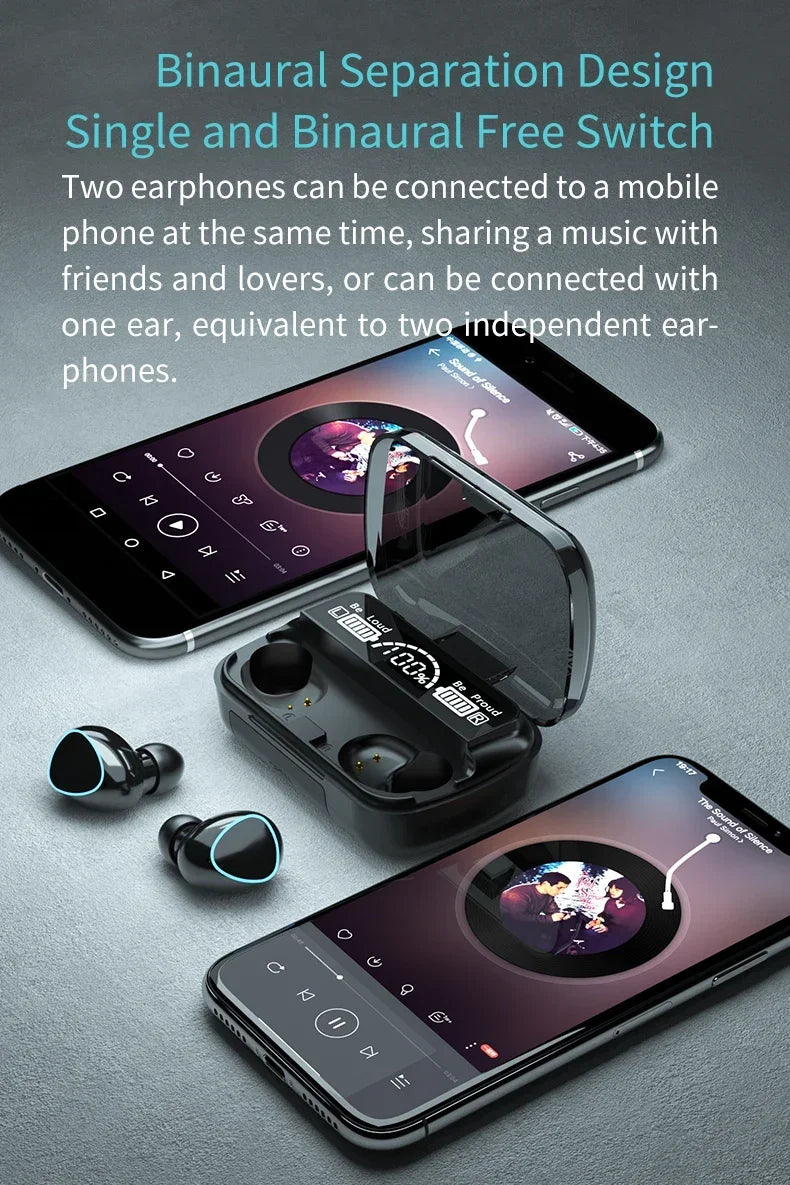 M10 TWS Bluetooth Headphones 3500mAh Charging Box Wireless Earphones With Microphone 9D Stereo Sports Waterproof Earbuds Headset