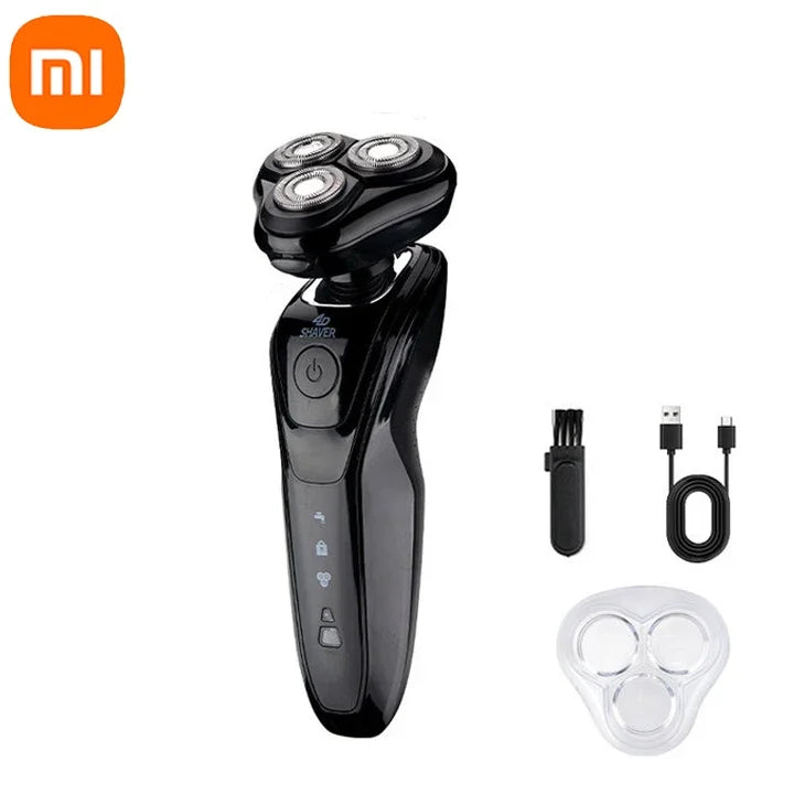 Aparador Elétrico Xiaomi MIJIA, Máquina de Barbear Rotativa, Aparador de Barba, Recarregável, à Prova d'Água.