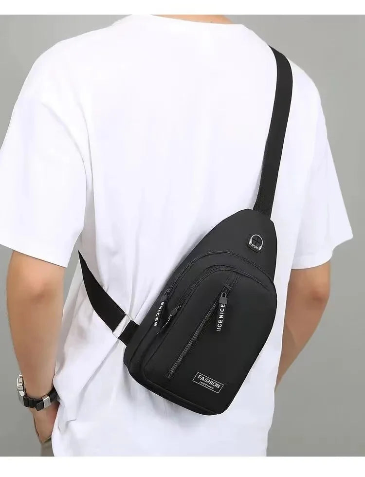 Chest Bag Men's One Shoulder Crossbody Bag Mini Simple Sling Bags Outdoor Sport Messenger Bags Daily Small Shoulder Bag For Men