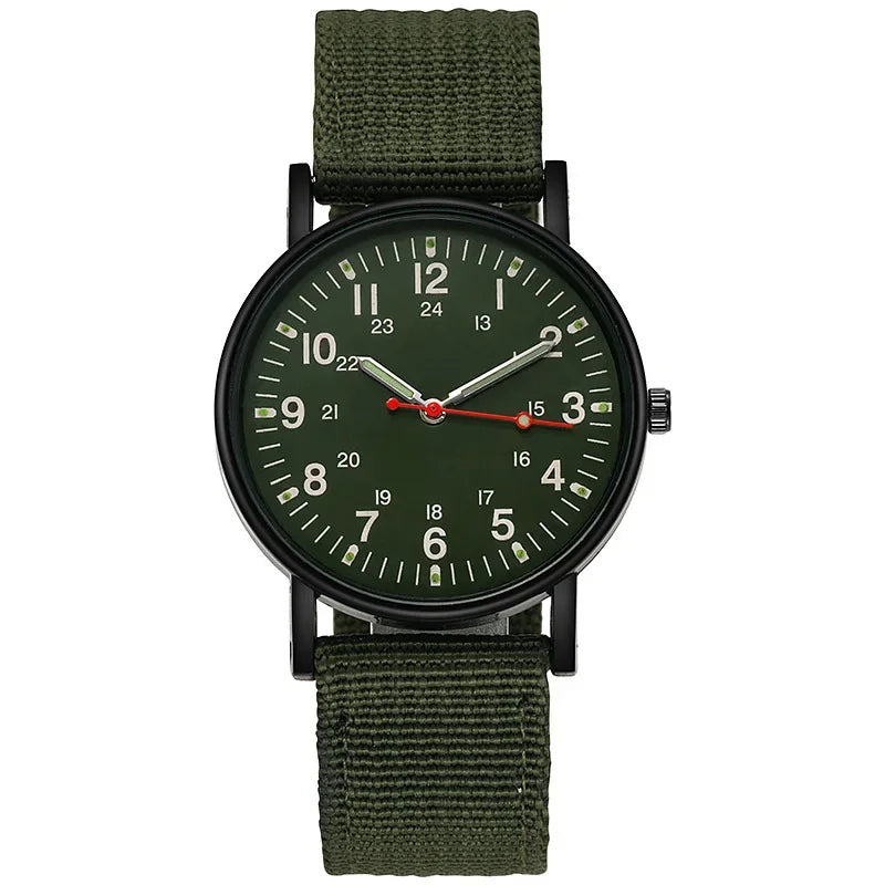 Relógio Militar Esportivo Masculino Luminoso, Resistente a Choques, Relógio de Pulso Masculino com Pulseira de Nylon Simples, Relógio Quartz Masculino.