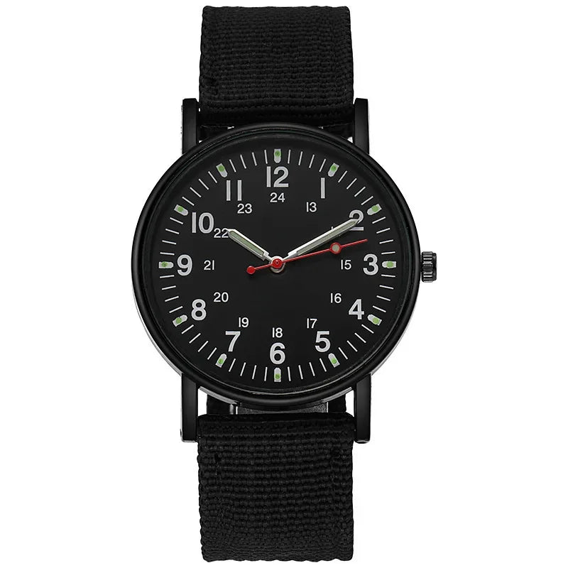 Relógio Militar Esportivo Masculino Luminoso, Resistente a Choques, Relógio de Pulso Masculino com Pulseira de Nylon Simples, Relógio Quartz Masculino.