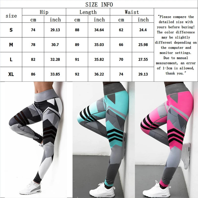 Calças de Yoga com Estampa de Marca HDDHDHH, Leggings Femininas de Fitness com Elementos Geométricos, Calças Esportivas de Cintura Alta.