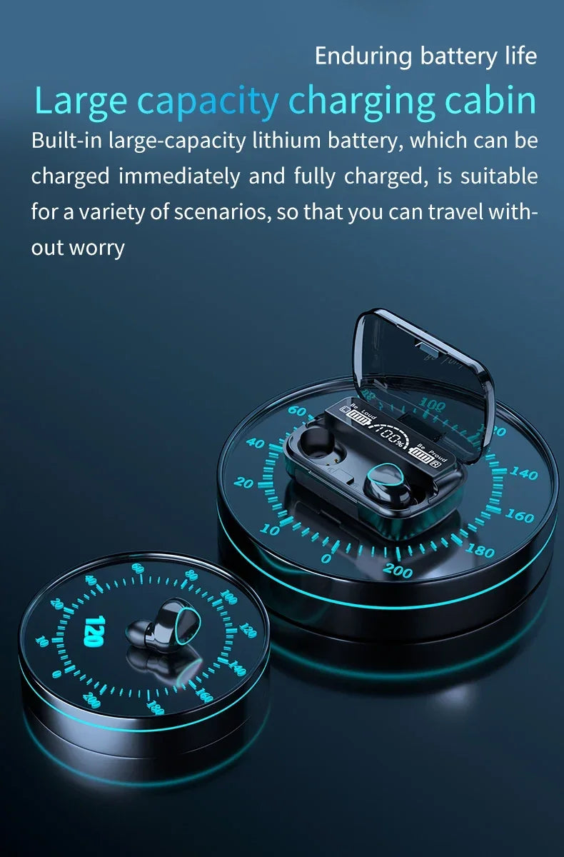 M10 TWS Bluetooth Headphones 3500mAh Charging Box Wireless Earphones With Microphone 9D Stereo Sports Waterproof Earbuds Headset