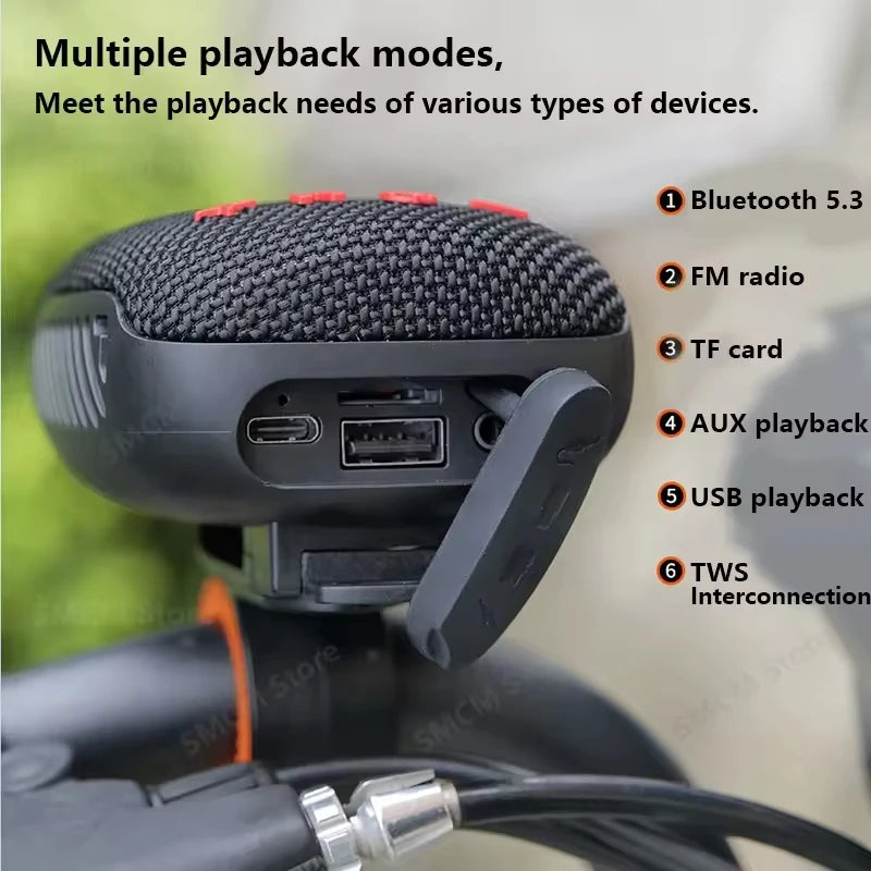 Outdoor Bicycle TG392 Bluetooth caixa de som Portable Wireless Sound Box TWS Handlebar Speaker Waterproof Subwoofer For Scooter