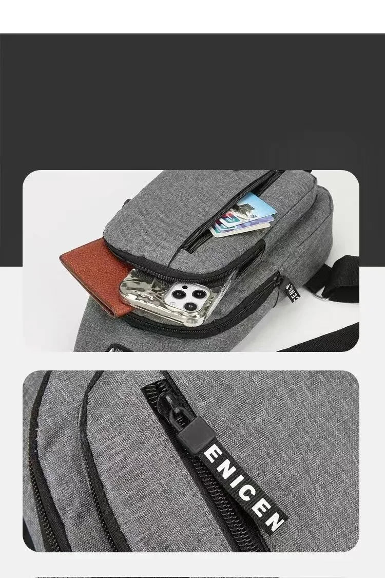 Chest Bag Men's One Shoulder Crossbody Bag Mini Simple Sling Bags Outdoor Sport Messenger Bags Daily Small Shoulder Bag For Men