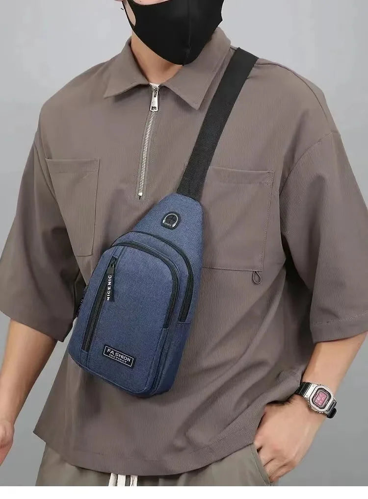 Chest Bag Men's One Shoulder Crossbody Bag Mini Simple Sling Bags Outdoor Sport Messenger Bags Daily Small Shoulder Bag For Men