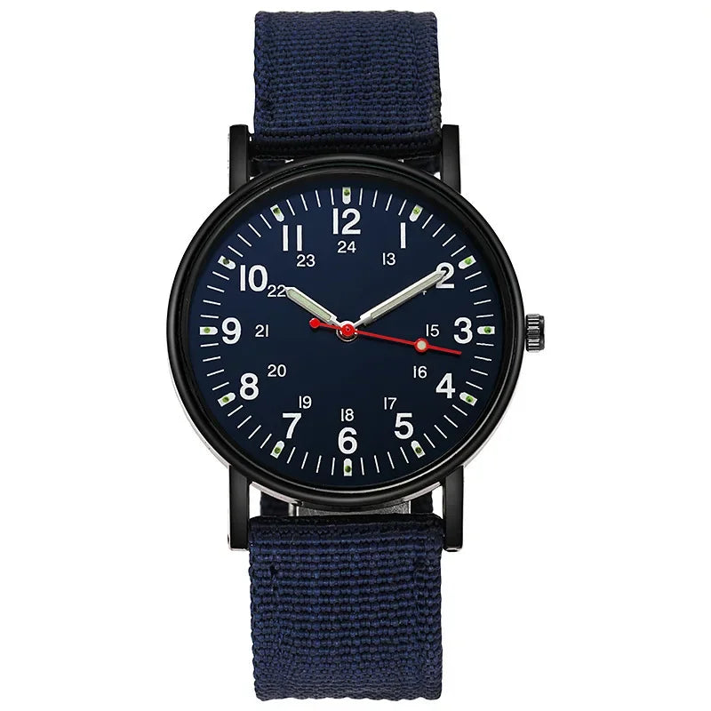 Relógio Militar Esportivo Masculino Luminoso, Resistente a Choques, Relógio de Pulso Masculino com Pulseira de Nylon Simples, Relógio Quartz Masculino.