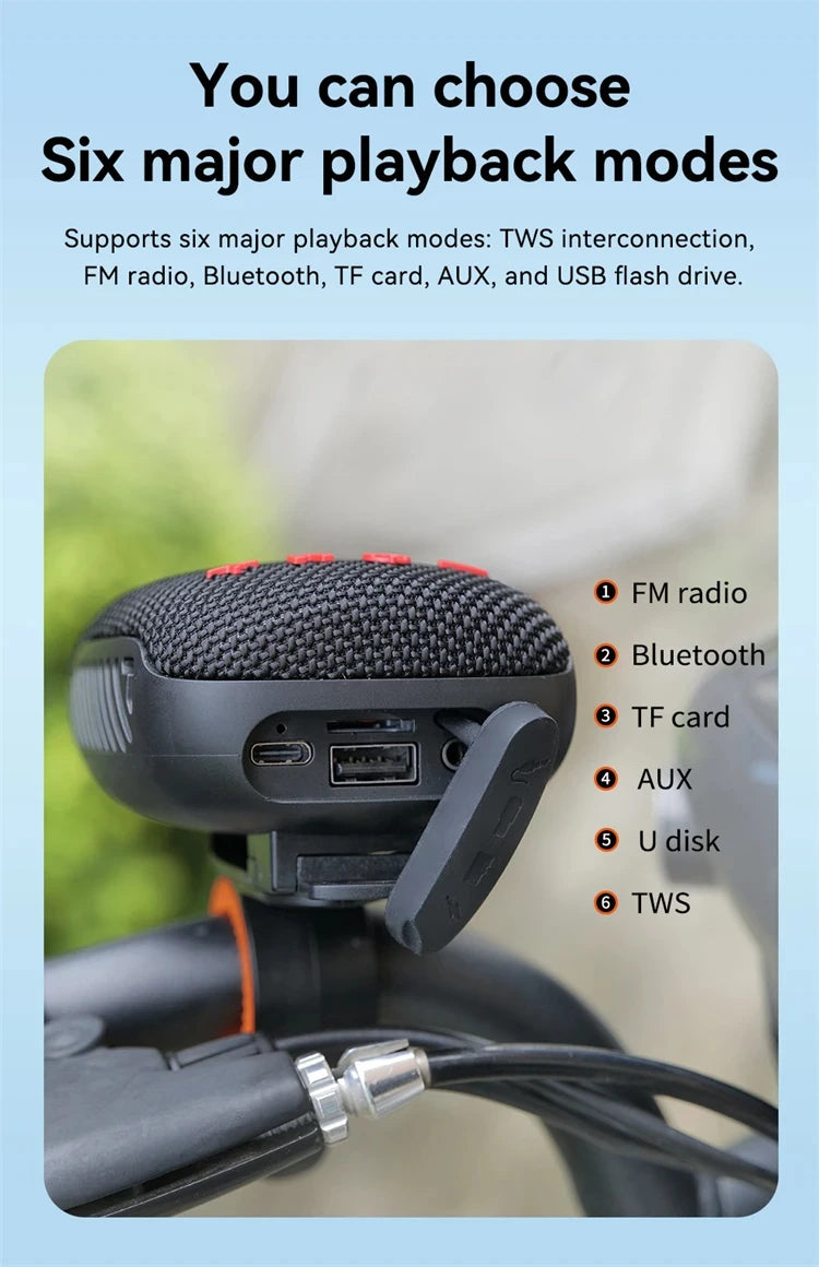 Outdoor Bicycle TG392 Bluetooth caixa de som Portable Wireless Sound Box TWS Handlebar Speaker Waterproof Subwoofer For Scooter