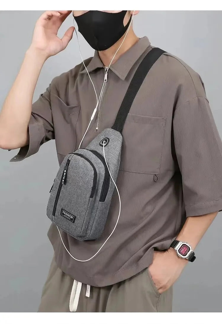 Chest Bag Men's One Shoulder Crossbody Bag Mini Simple Sling Bags Outdoor Sport Messenger Bags Daily Small Shoulder Bag For Men